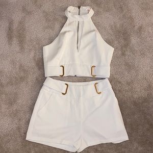 Matching halter top and shorts set